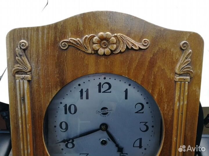 Часы настенные очз с маятником / дерево резьба