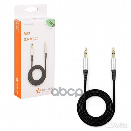 Кабель AUX 3.5 mm Jack - 3.5 mm Jack 0,6м, черный