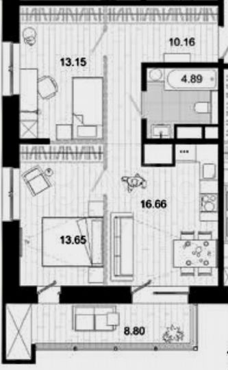 Своб. планировка, 68 м², 15/18 эт.