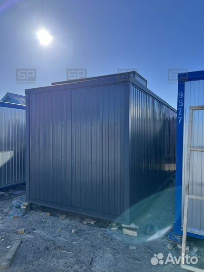 Бытовка бк-1А в вагонке и графитовом профлисте 702