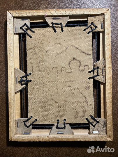 Картина с верблюдом из кожи 2217 см