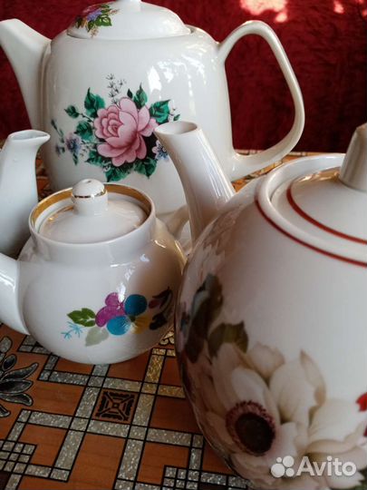 Заварочные чайники 5шт. Фарфоровые