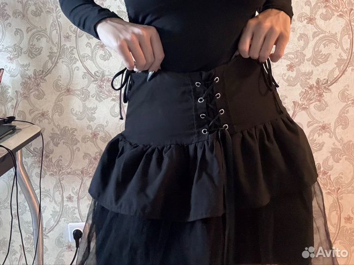 Юбка черная готическая