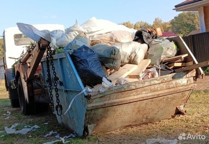 Вывоз мусора контейнером, газель, самосвал