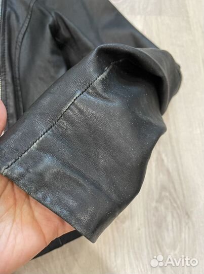 Кожаная куртка mango