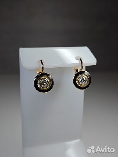 Золотые серьги 585 пробы с бриллиантами
