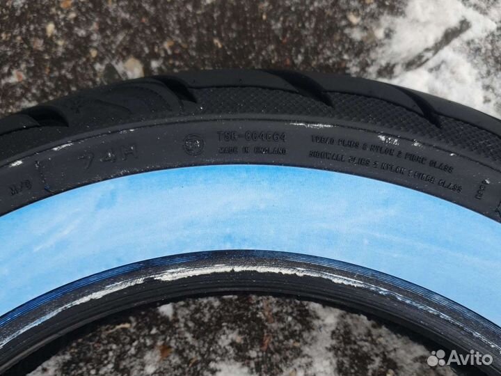 Мотошина 130 90 16 белая задняя