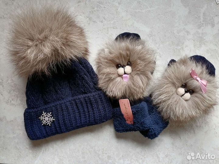 Зимний комплект (шапка/варежки)