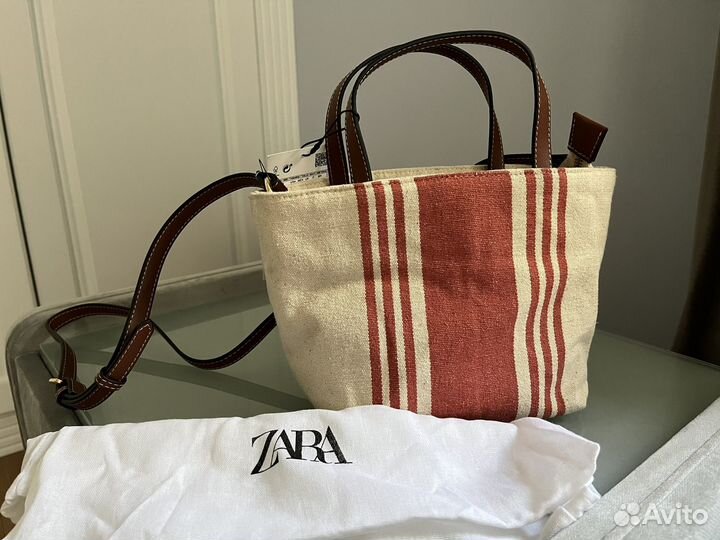 Cумка zara летняя экокожа канва