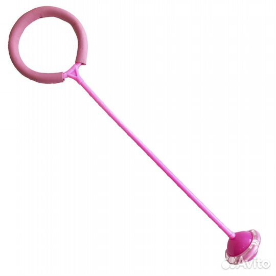 Нейроскакалка с кольцом на ногу светящаяся розовая