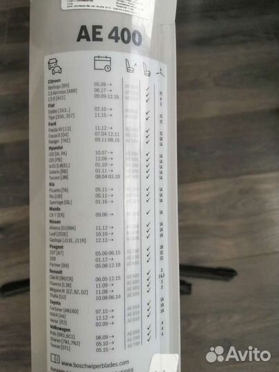 Щетки стеклоочистителя bosch ае400