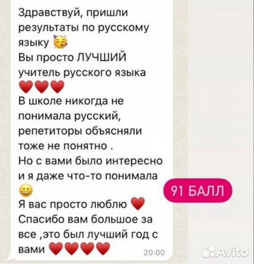 Репетитор по русскому языку и литературе с опытом