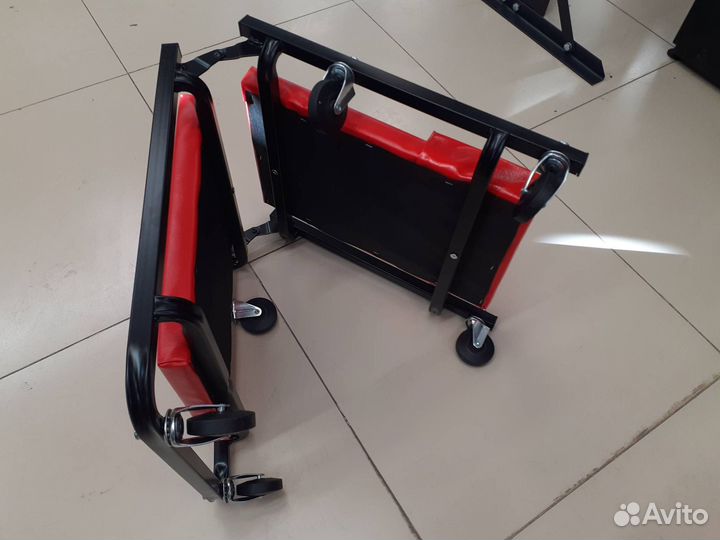 Лежак - тележка складная 930*440*105 мм. (металл.)