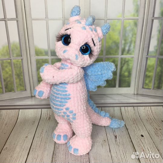 Вязаные игрушки ручной работы дракон, динозавр