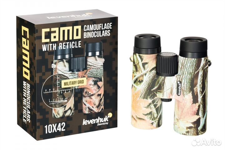 Бинокль Levenhuk Camo Rind 10x42 с сеткой