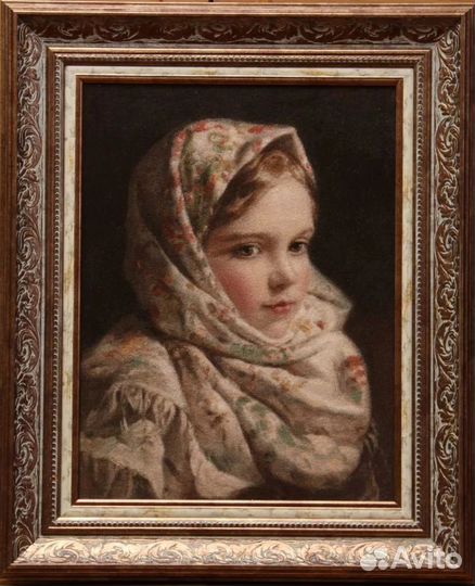 Картина вышитая полным крестиком ручная работа