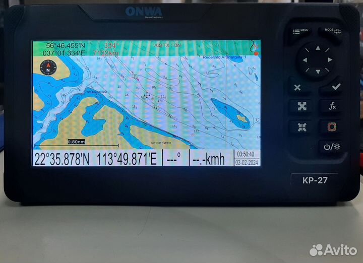 Картплоттер - навигатор GPS с AIS onwa KP-27A