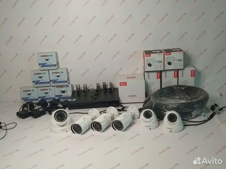 Полный к-т уличного видеонаблюдения 6 камер