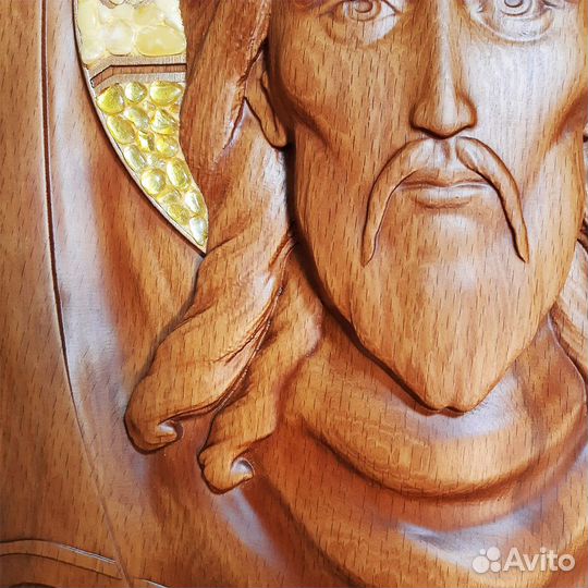 Икона резная с янтарем Спаситель Array