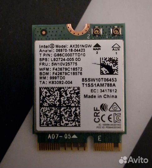 Wi-Fi модуль Intel AX201NGW