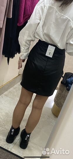 Кожаная юбка золотой песок