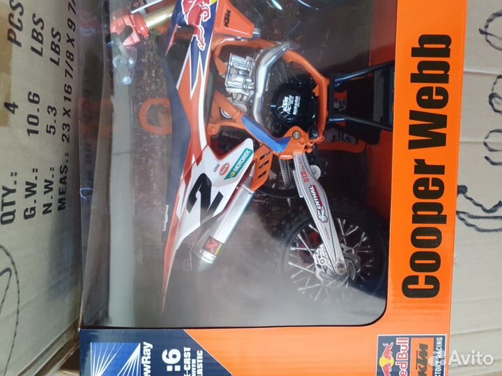 Модель мотоцикла ктм SX450F 1:6 cooper 2