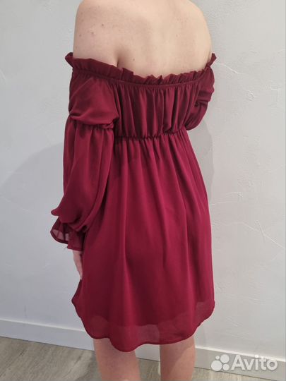 Платье женское бордовое