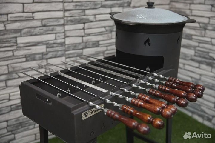 Мангал с печью под казан