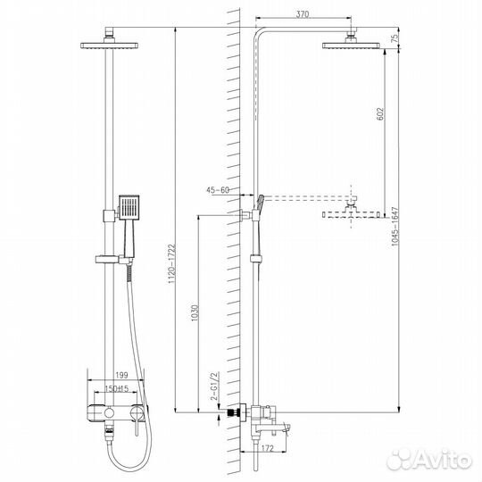 Душевая система со смесителем, верхним и ручным душем Lemark Tropic LM7004C