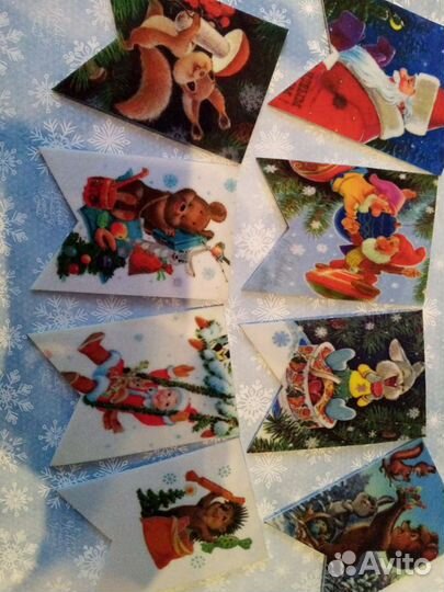 Новогодние флажки на елку