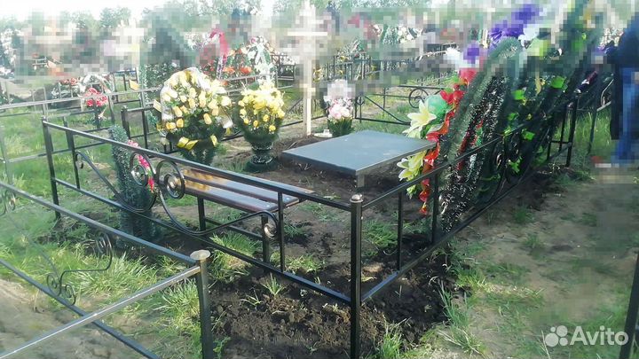 Ограда на могилу+столик+лавочка+установка, за всё