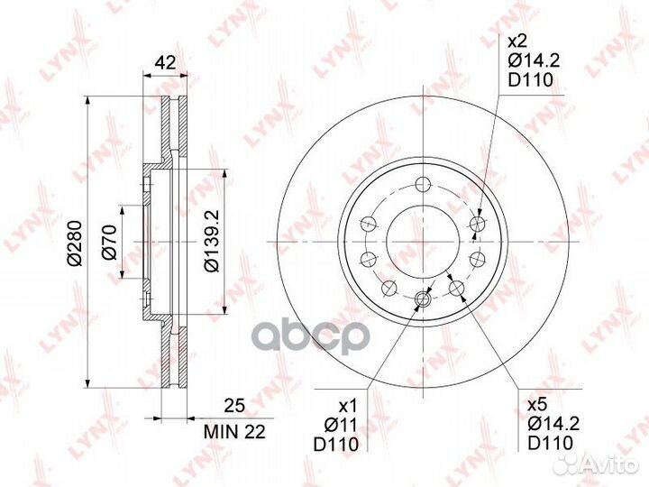 Диск тормозной передний Opel Astra 1.6-2.2TD 97