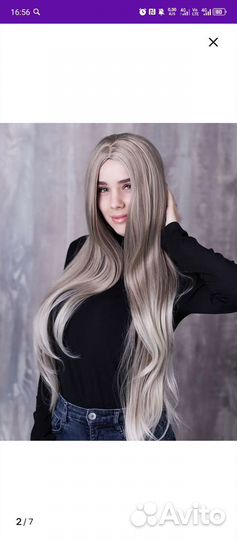 Парик из натуральных волос блонд длинные волосы