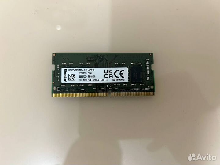 Оперативная память 8gb 1Rx8 PC4-3200AA-SA2-12