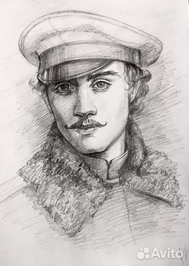 Портрет по фото карандашом на заказ