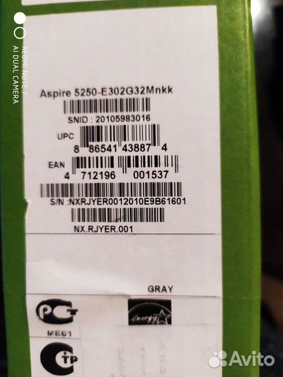 Ноутбук aser Aspire 5250