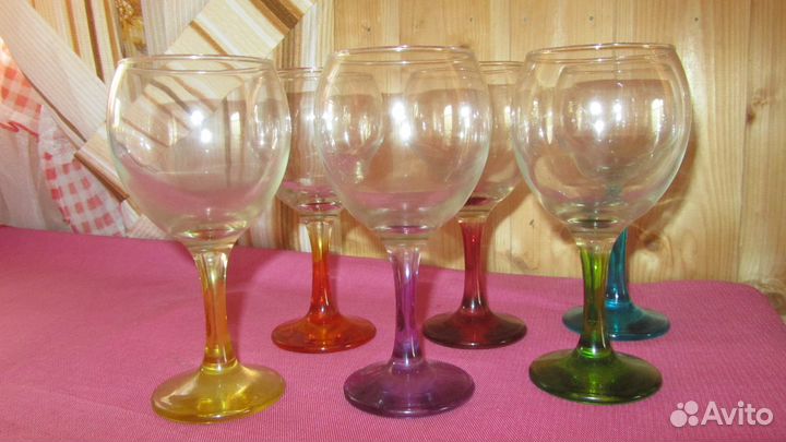 Бокалы для вина радуга 6 штук СССР