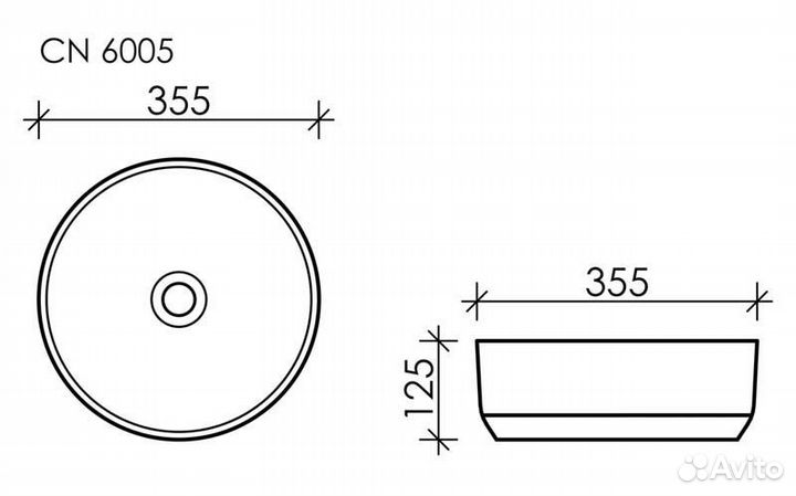 Раковина накладная Ceramica nova Element сn6005