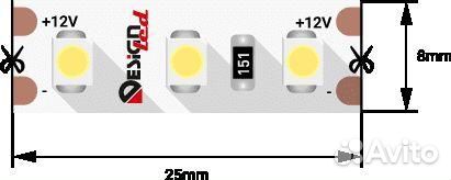 Светодиодная влагозащищенная лента DesignLed 9,6W/m 120LED/m 3528SMD нейтральный белый 5M 001132