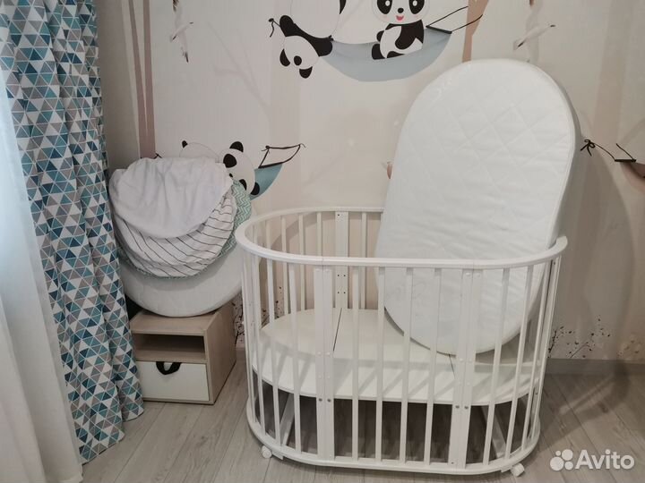 Детская кроватка трансформер круглая