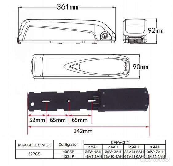 Бокс для велосипедного аккумулятора, Комплект