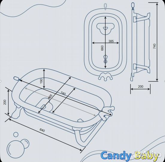 Ванночка складная для купания новорожденных