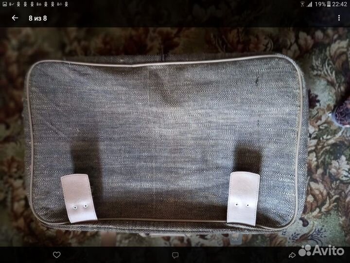 Чемодан текстиль-кожа