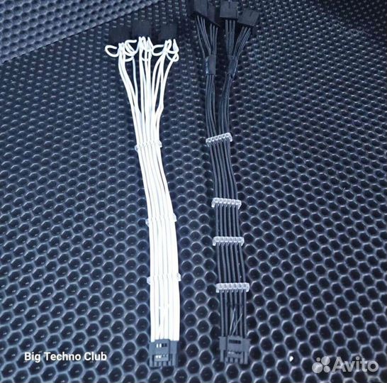 Кабель 12vhpwr моддинг чёрный/белый