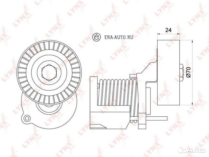Lynxauto PT-3148 ролик натяжной ремня генератора\ Audi A4/A6 1.9TDi/2.0TDi 01