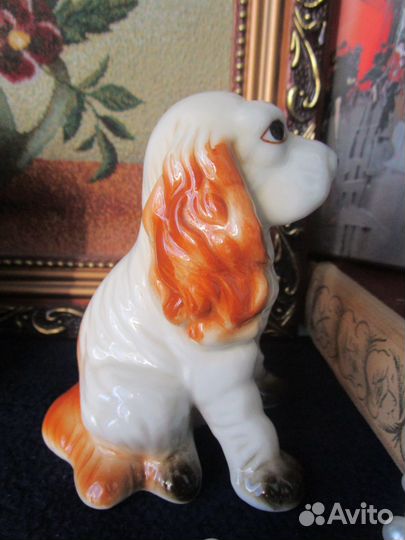 Красивая собака спаниель статуэтка фарфор Германия