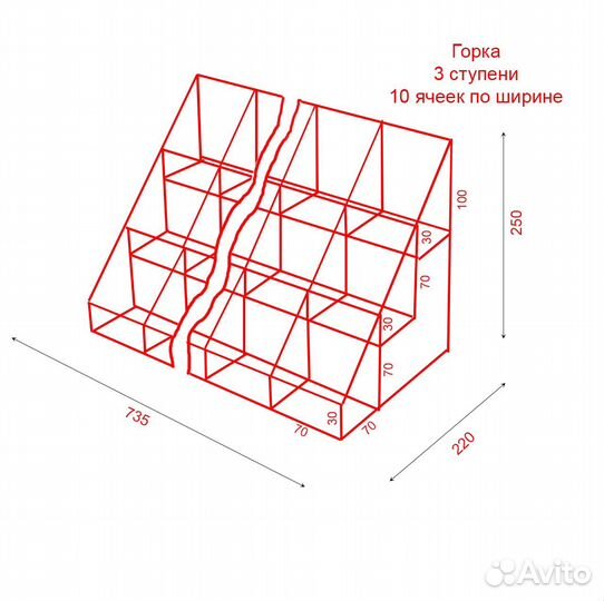 Лоток торговый дисплей акрил для выкладки товара