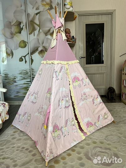 Вигвам для девочки с ковриком
