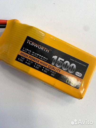 Аккумулятор LI PO 2S 7.4V 1500mAh 60C tcbworth