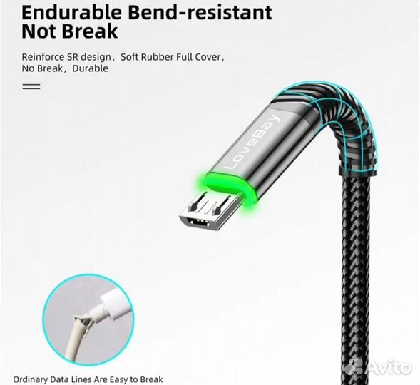 Кабель для micro зарядки 2метра